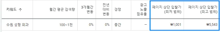 구글-수원-성형외과-광고단가
